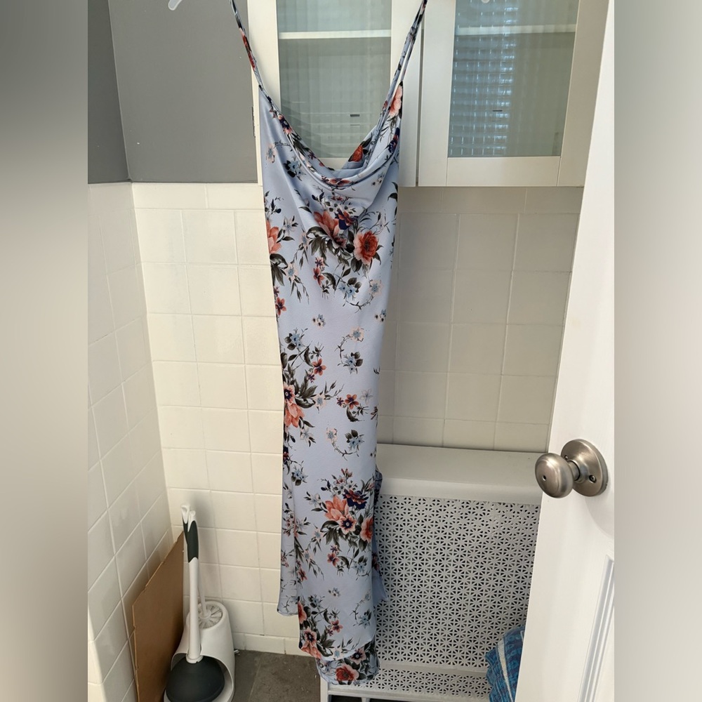 Floral Maxi Dress in Light Blue